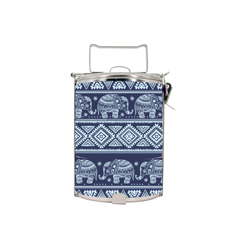 BDARI Tiffin Carrier – Blue Ethnic Elephant (Nationwide Delivery)