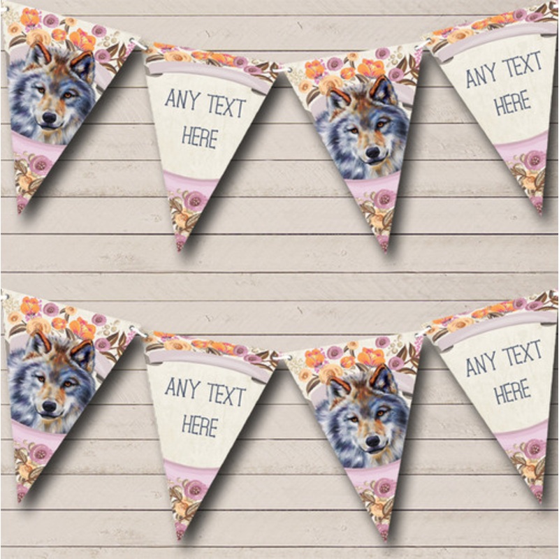 Floral Wolf Personalised Children’s Party Bunting – The Card Zoo