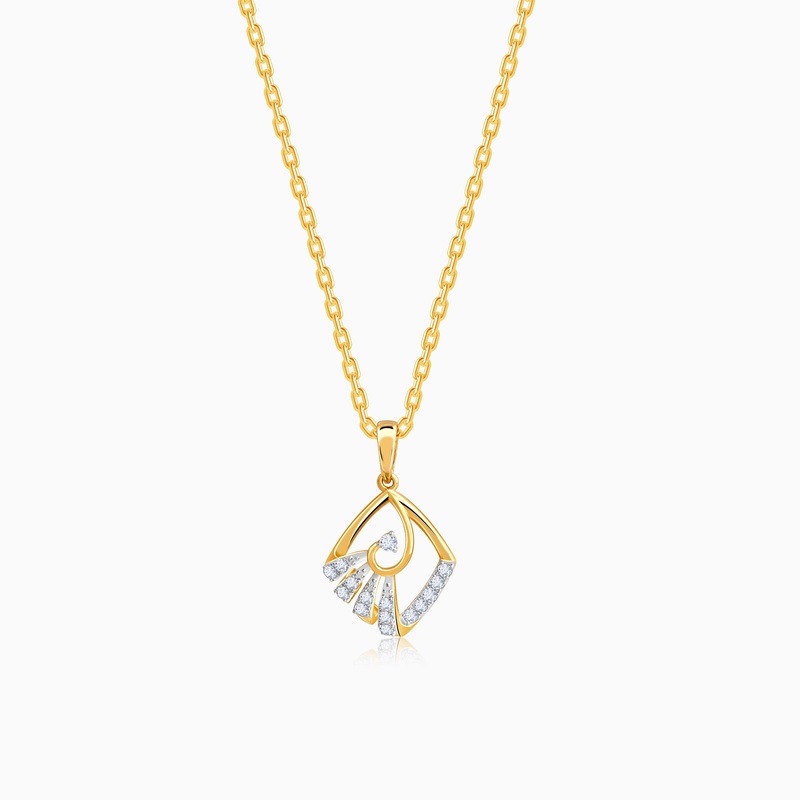 Gold Angular Diamond Pendant