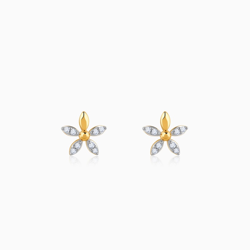 Gold Geranium Diamond Earrings
