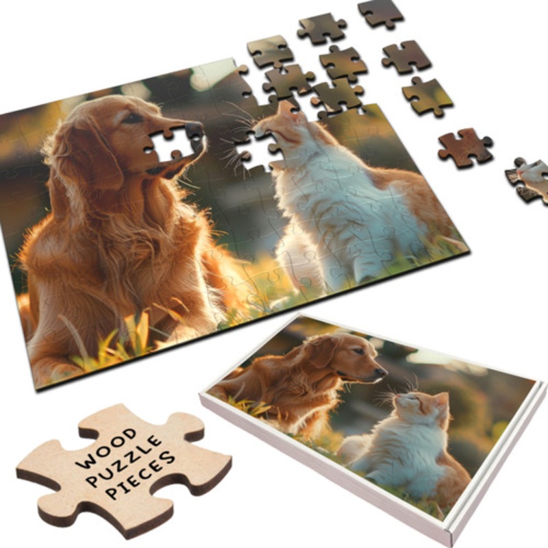 Any Photo Your Photo Custom Gift Pet Dog Cat Personalised Wooden Jigsaw Puzzle – The Card Zoo