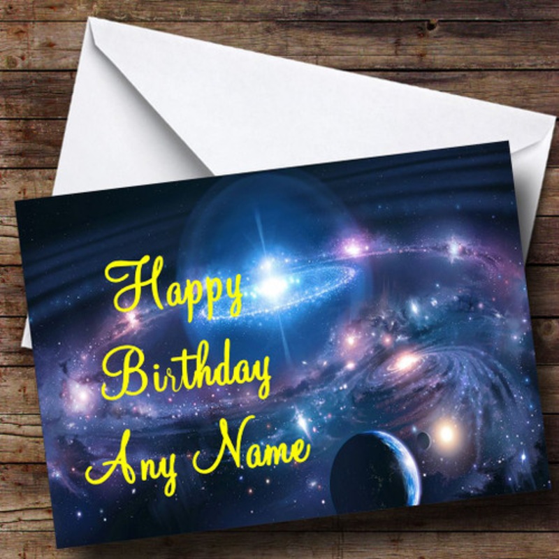 Planets and Stars Personalised Birthday Card – The Card Zoo