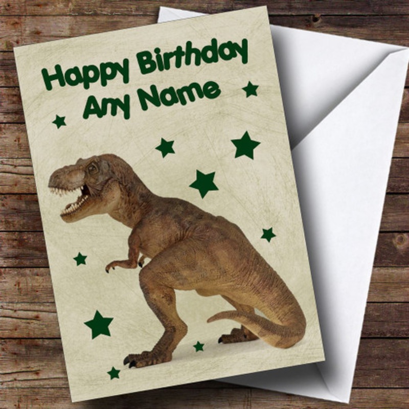 T Rex Scary Dinosaur Personalised Children’s Birthday Card – The Card Zoo