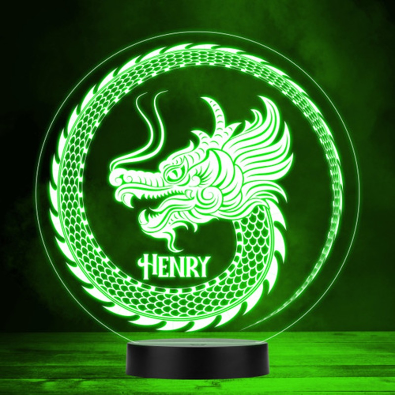 Traditional Asian Dragon Head Led Lamp Personalised Gift Night Light – The Card Zoo