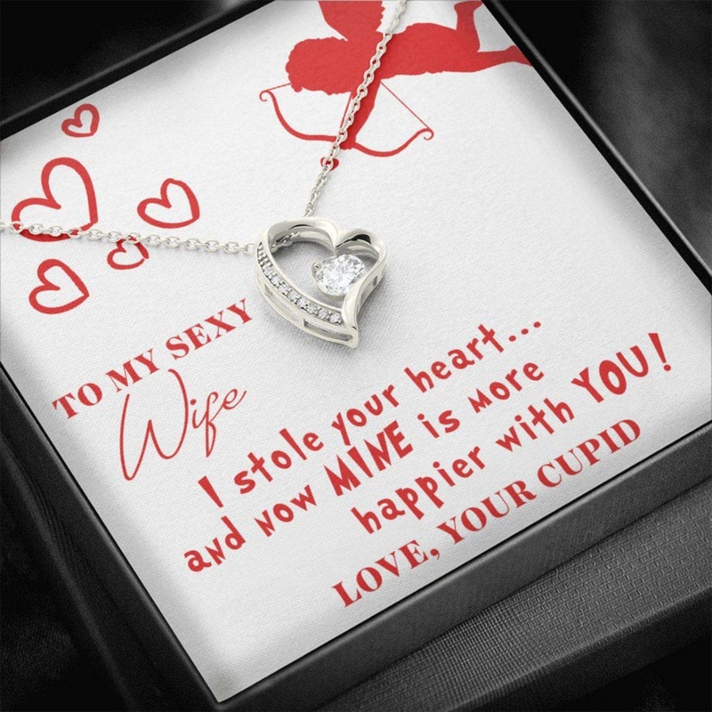 Wife Necklace, Valentines Day Necklace Gift For Wife From Husband, Valentines Necklace For Her, Cupid Necklace Gift