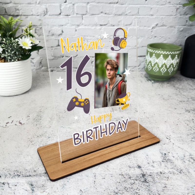 16th Birthday Gift Gaming Accessories Photo Personalised Gift Acrylic Plaque – The Card Zoo