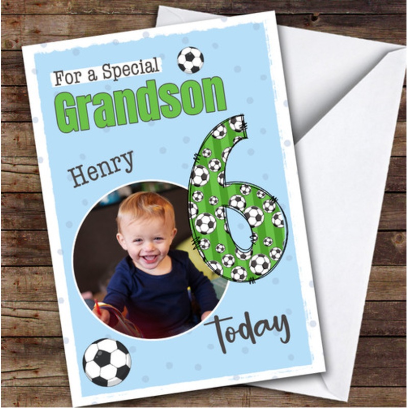 6th Grandson Football Boys Custom Personalised Birthday Card – The Card Zoo