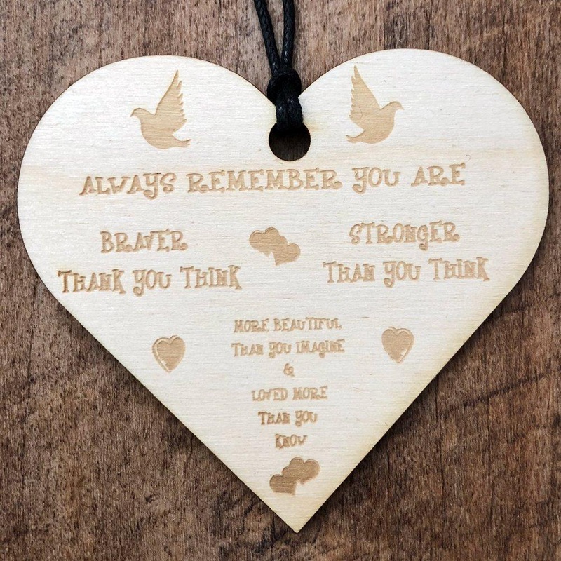 Always Remember You Are Loved Wooden Hanging Heart Plaque Gift