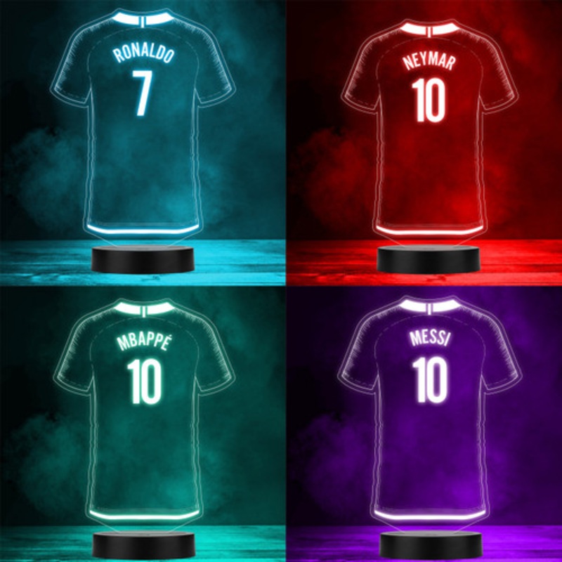 Any Player Any Team Football Club Sports Fan T-Shirt Personalised LED Colour Night Light Custom Football Gift – The Card Zoo