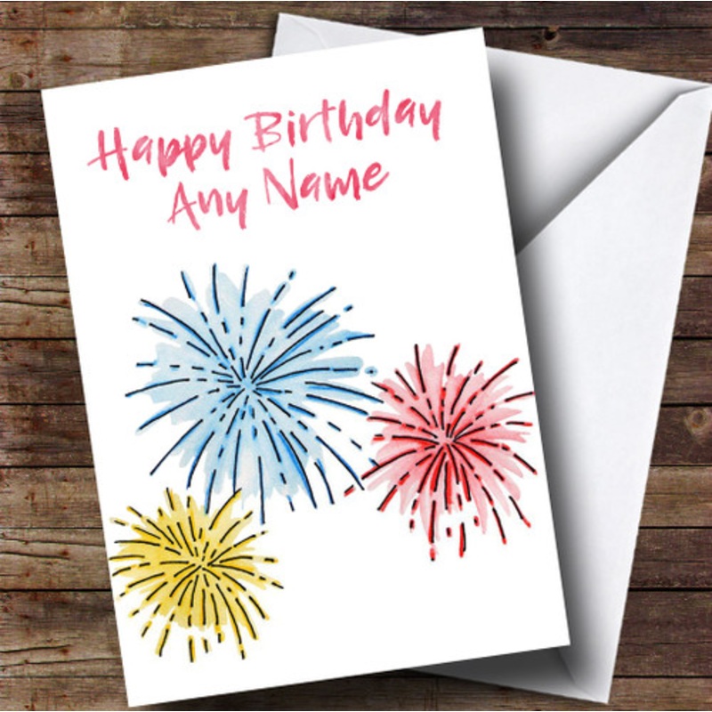 White Fireworks Personalised Birthday Card – The Card Zoo