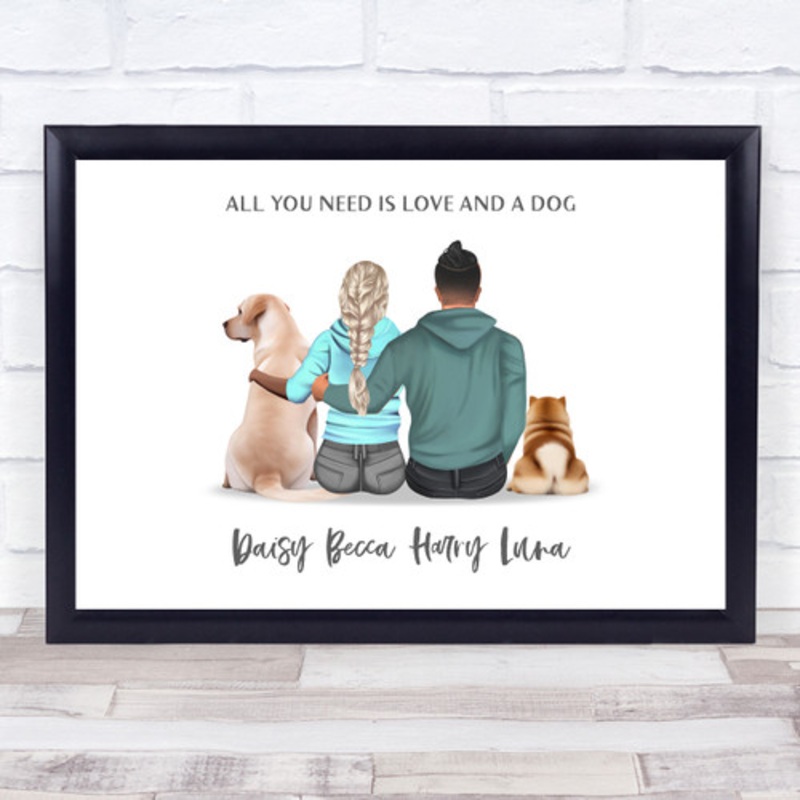 All You Need Is Love Romantic Gift For Him or Her Personalised Couple Print – The Card Zoo