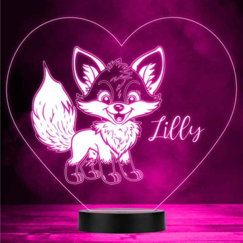 Cute Little Fox Animal Lover Led Lamp Personalised Gift Night Light – The Card Zoo
