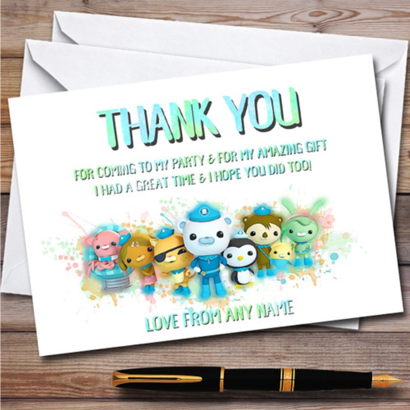 Octonauts The Gang Splatter Art Children’s Birthday Party Thank You Cards – The Card Zoo
