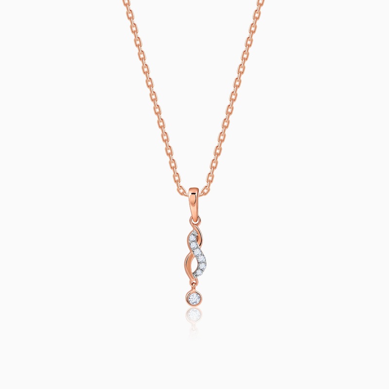 Rose Gold Swirl Serenity Lab Grown Diamond Pendant