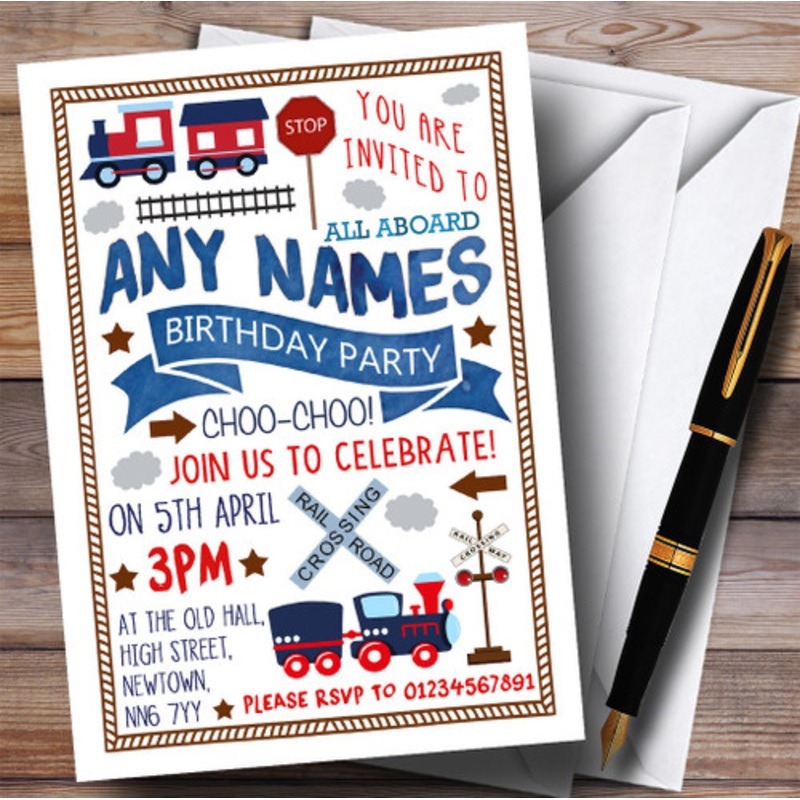 Train and Railway Children’s Birthday Party Invitations – The Card Zoo