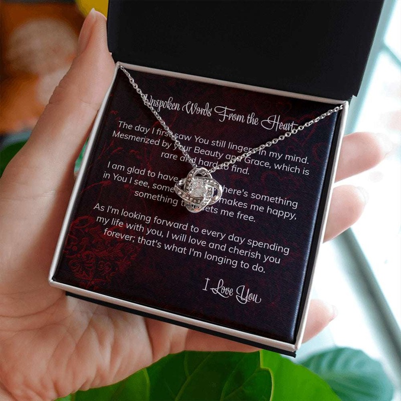 Wife Necklace, Unspoken Words From The Heart Poem For Wife Or Girlfriend