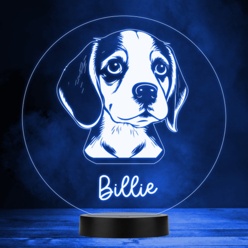 Beagle Dog Pet Silhouette Colour Changing Personalised Gift LED Lamp Night Light – The Card Zoo