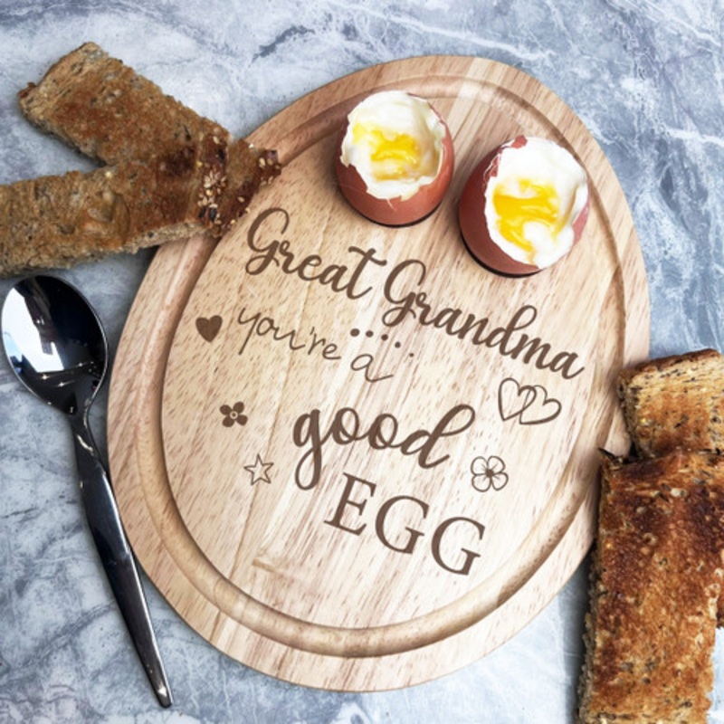 Boiled Eggs and Toast Great Grandma Good Egg Personalised Gift Breakfast Board – The Card Zoo