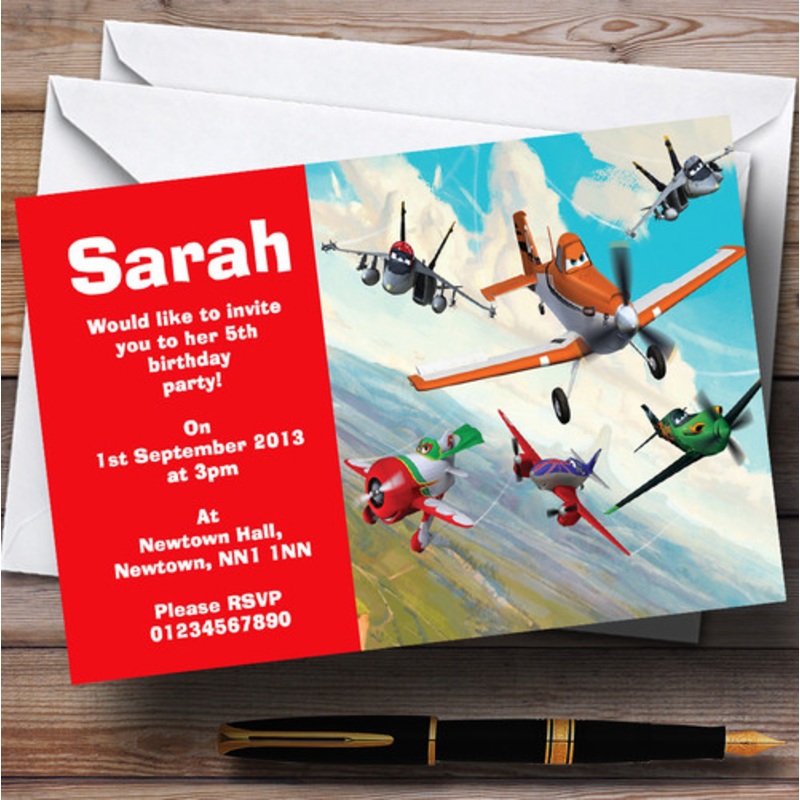 Planes Disney Personalised Children’s Birthday Party Invitations – The Card Zoo