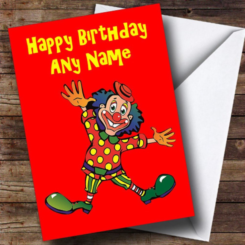 Red Clown Personalised Birthday Card – The Card Zoo