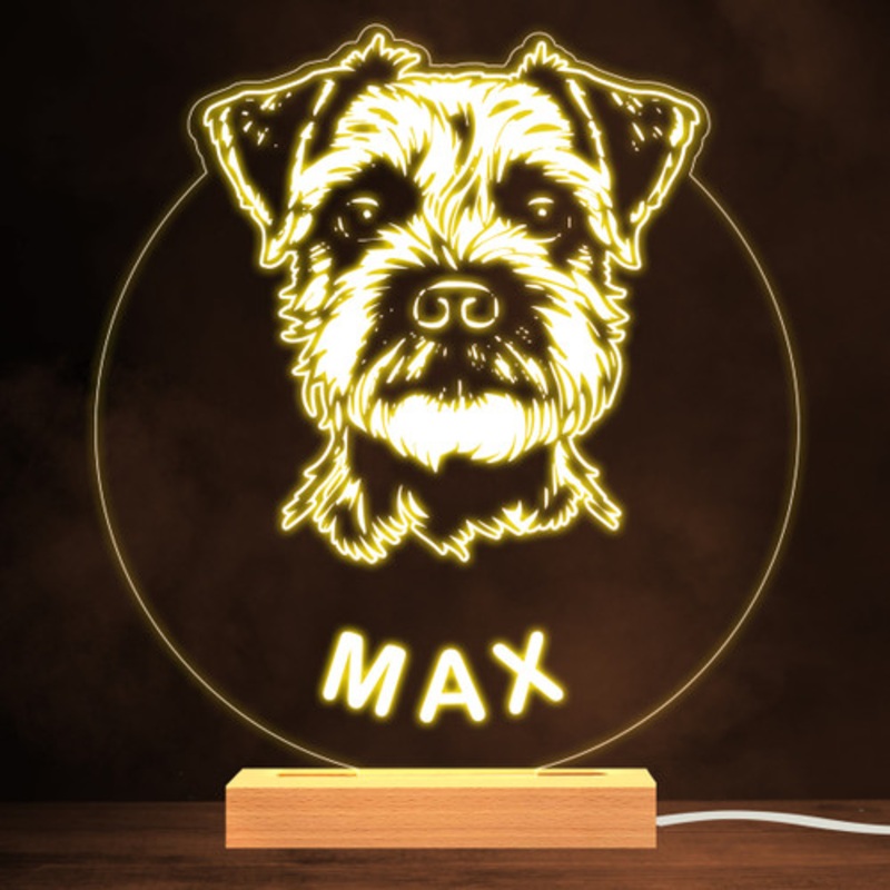 Border Terrier Dog Pet Silhouette Warm White Lamp Personalised Gift Night Light – The Card Zoo