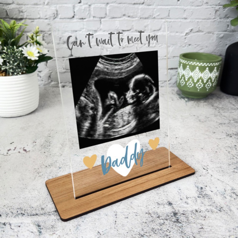 Gift For Dad To Be Baby Scan Pregnancy photo Personalised Acrylic Plaque – The Card Zoo