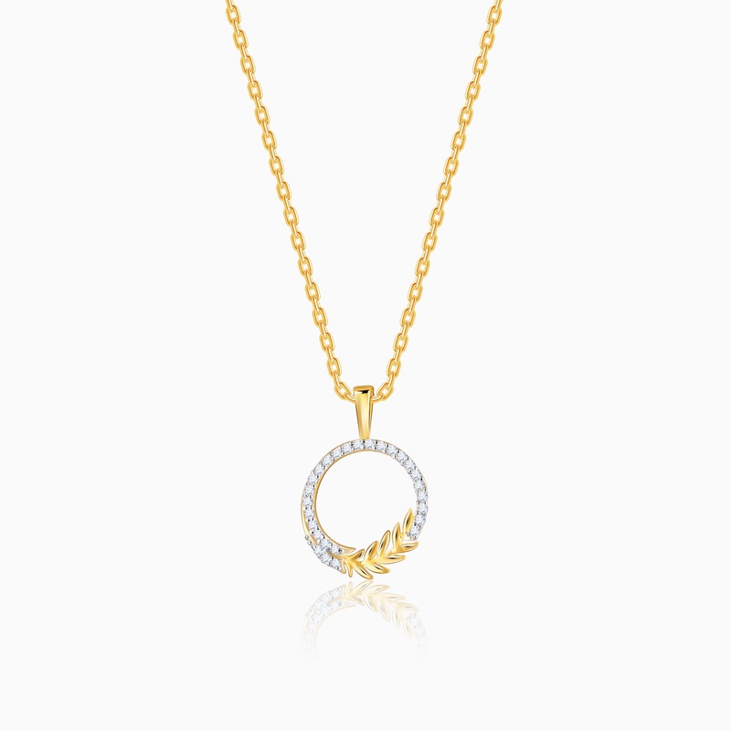 Gold Enchanted Foliage Diamond Pendant