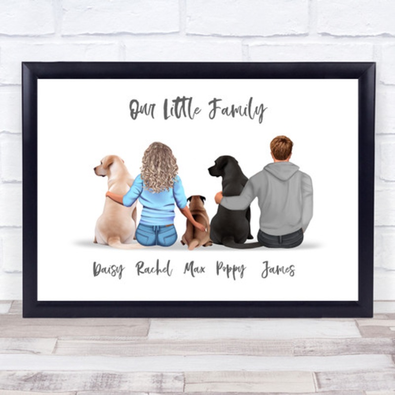 Little Family White Dog Romantic Gift For Him or Her Personalised Couple Print – The Card Zoo