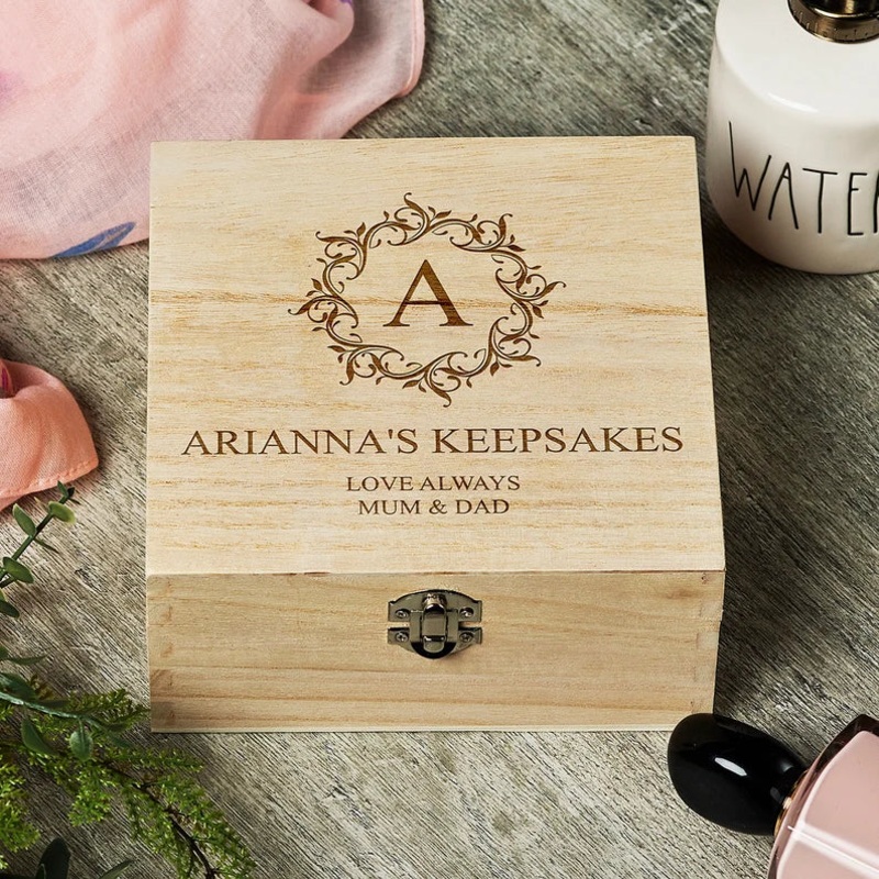 Personalised Elegant Baby Memory Newborn Keepsake Box Gift