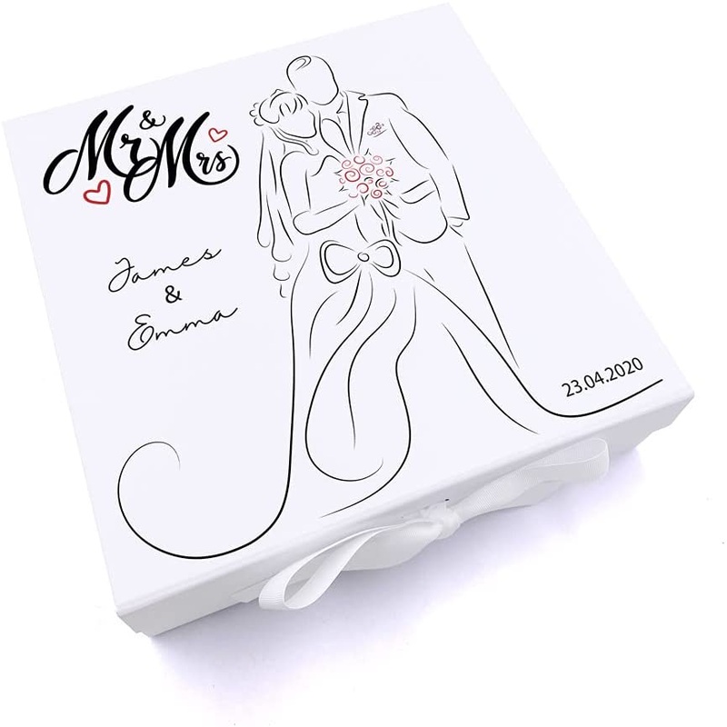 Personalised Mr and Mrs Wedding Keepsake Memory Gift Box