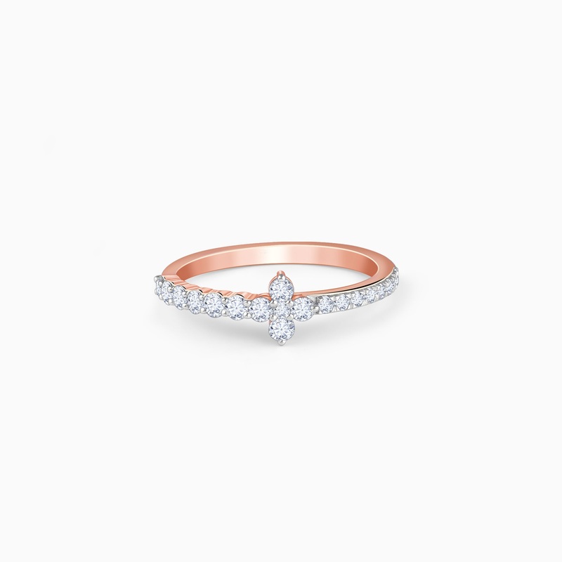Rose Gold Axis Glow Diamond Ring