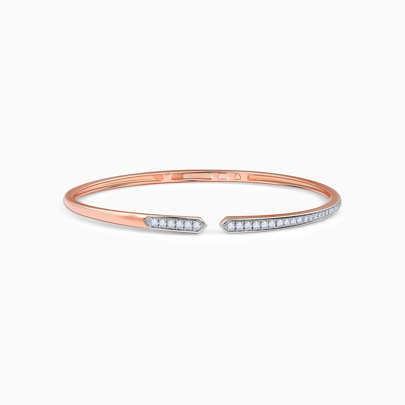 Rose Gold Wrist Wink Lab Grown Diamond Cuff Bangle