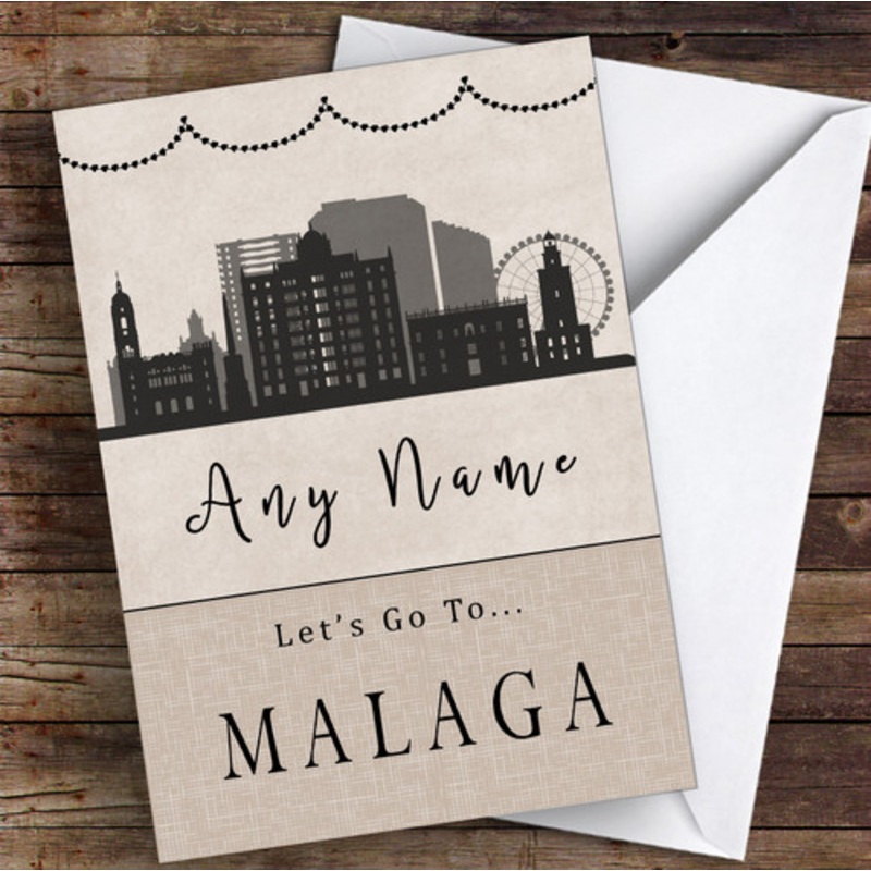 Surprise Let’s Go To Malaga Personalised Greetings Card – The Card Zoo