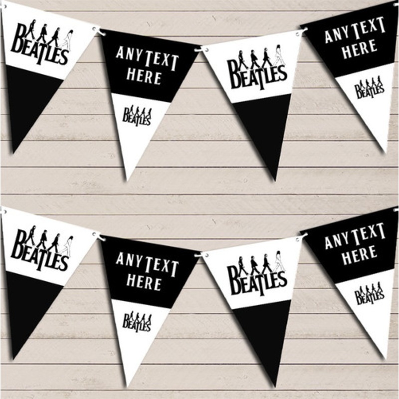 The Beatles Black and White Birthday Bunting Garland Party Banner – The Card Zoo