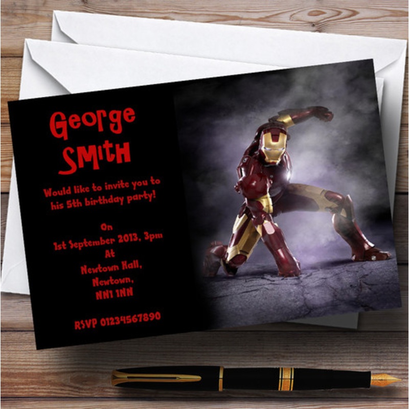 The Iron Man Personalised Children’s Party Invitations – The Card Zoo