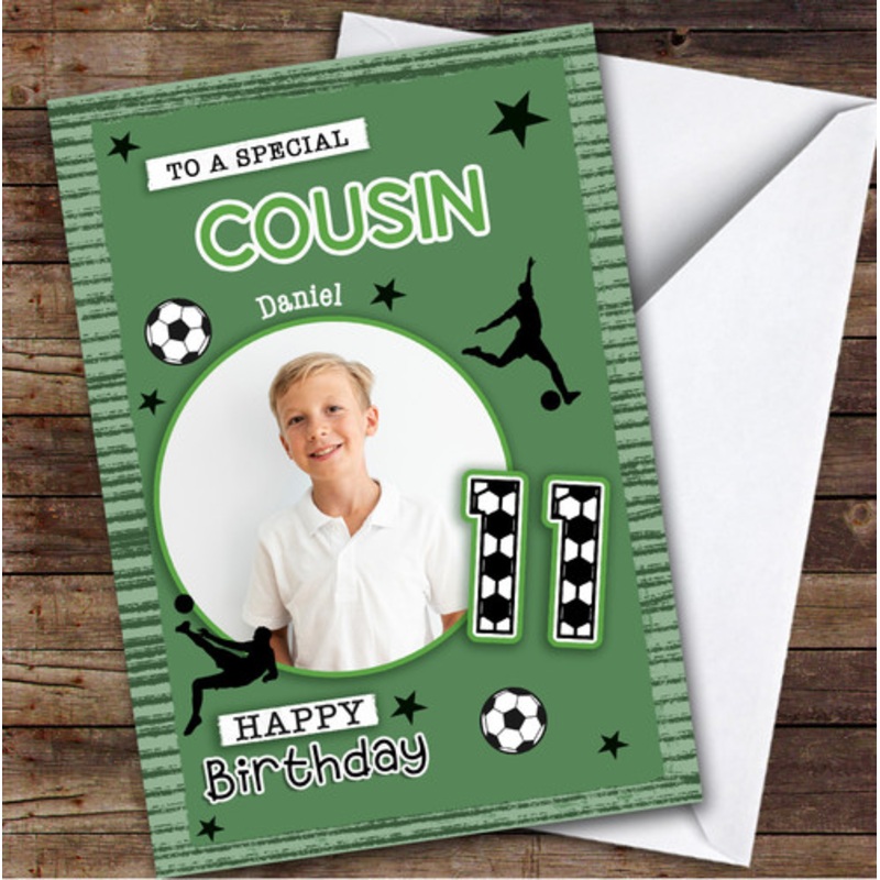 11th Cousin Football Photo Custom Personalised Birthday Card – The Card Zoo