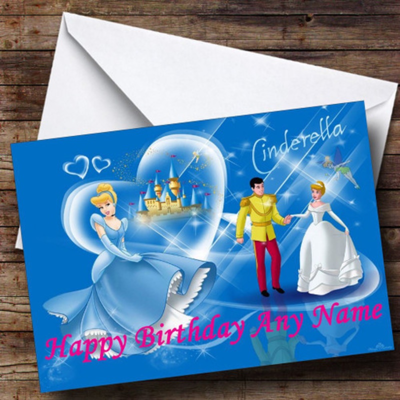 Blue Cinderella Personalised Birthday Card – The Card Zoo