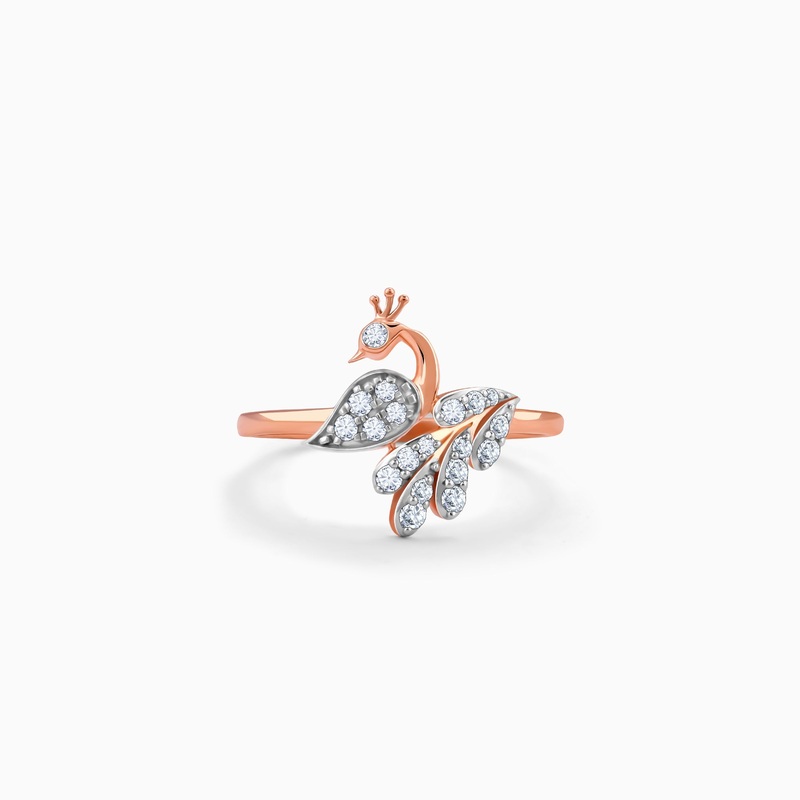 Rose Gold Peacock Lab Grown Diamond Ring