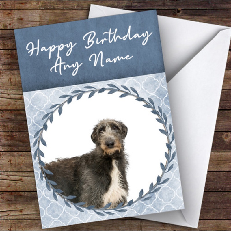 Scottish Deerhound Dog Blue Animal Personalised Birthday Card – The Card Zoo
