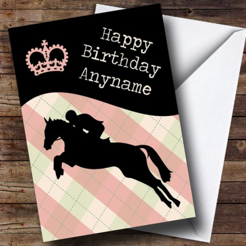 Show Jumping Horse Fan Personalised Birthday Card – The Card Zoo