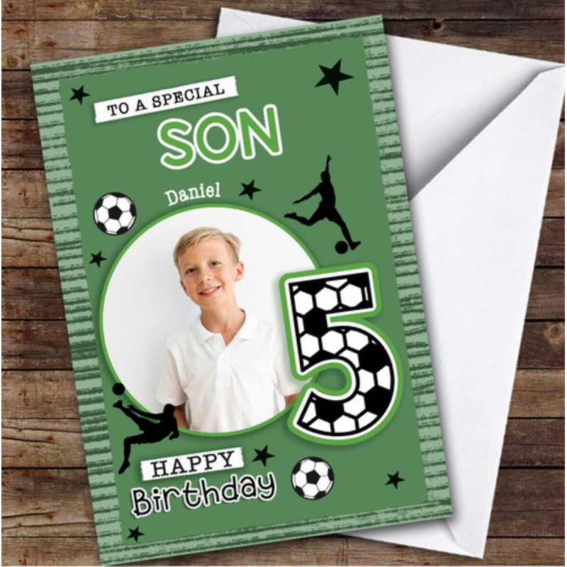 5th Son Football Photo Boys Custom Personalised Birthday Card – The Card Zoo