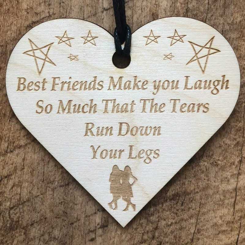 Best friends make you laugh Wooden Plaque Gift