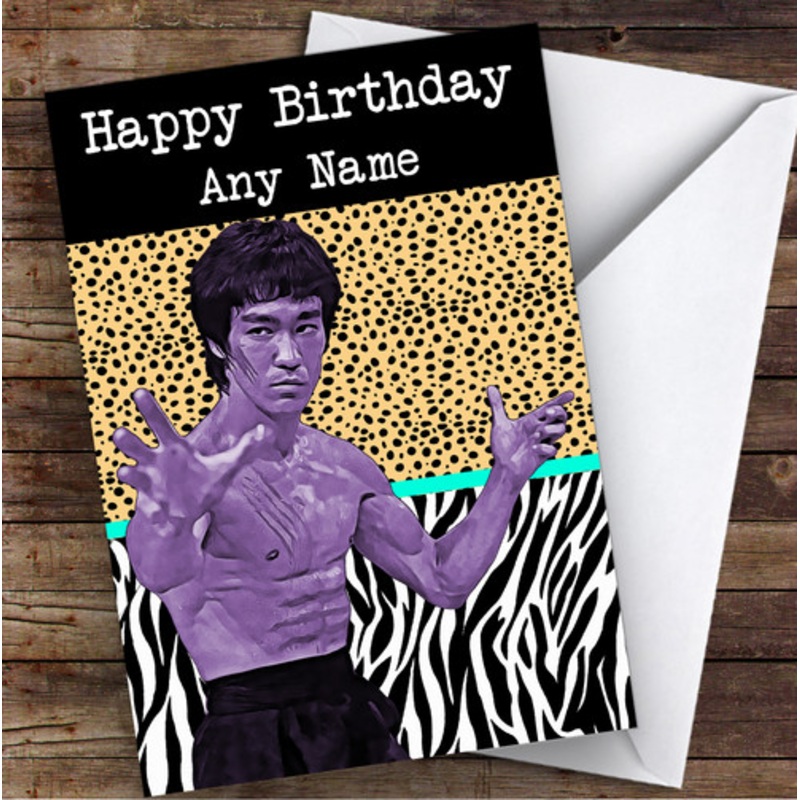 Bruce Lee Funky Celebrity Personalised Birthday Card – The Card Zoo
