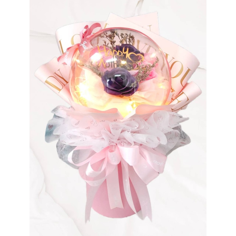 Flowers In Acrylic Ball (Artificial Flower) (Penang Delivery Only)