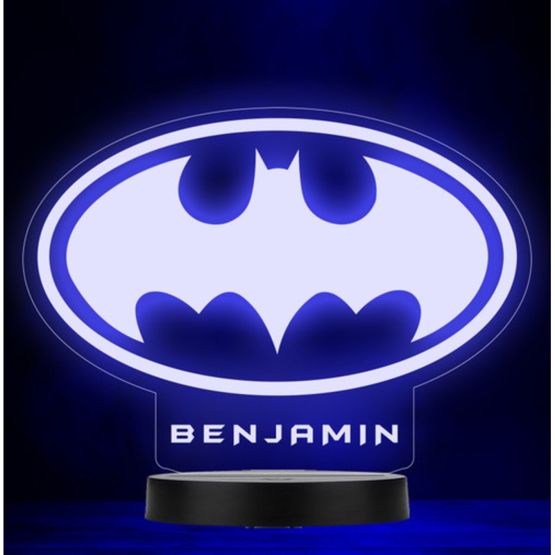 Kids Batman Logo Personalised Gift Colour Changing Led Lamp Night Light – The Card Zoo