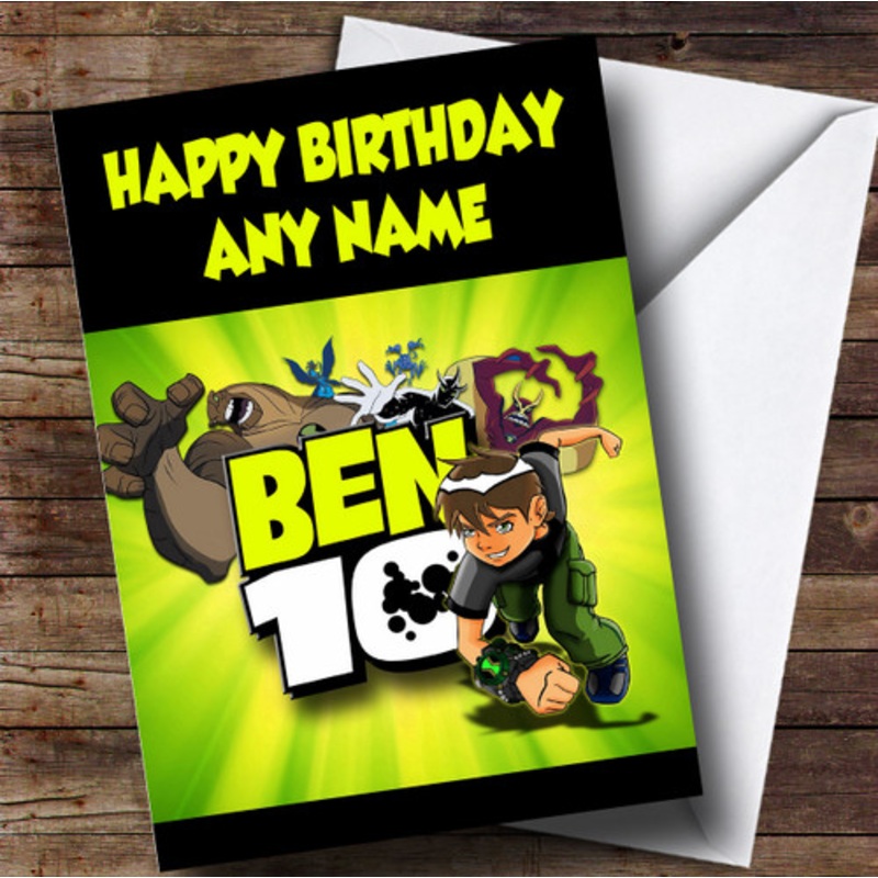 Personalised Green Ben 10 Children’s Birthday Card – The Card Zoo