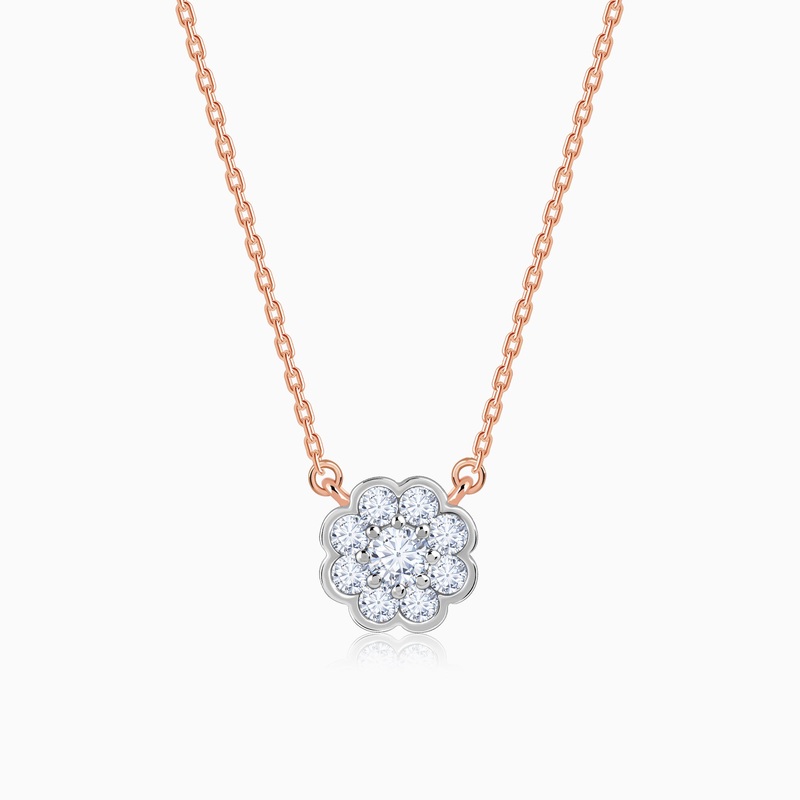 Rose Gold Blooming Flora Diamond Necklace