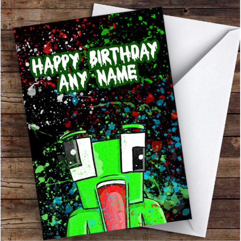 Unspeakable Youtuber Frog Splatter Art Black Children’s Kids Birthday Card – The Card Zoo