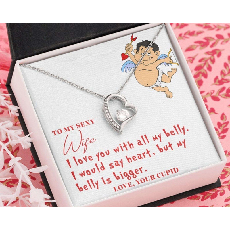Wife Necklace, Valentines Day Necklace Gift For Wife From Husband, Valentines Necklace For Her, Cupid Necklace For Valentines Day