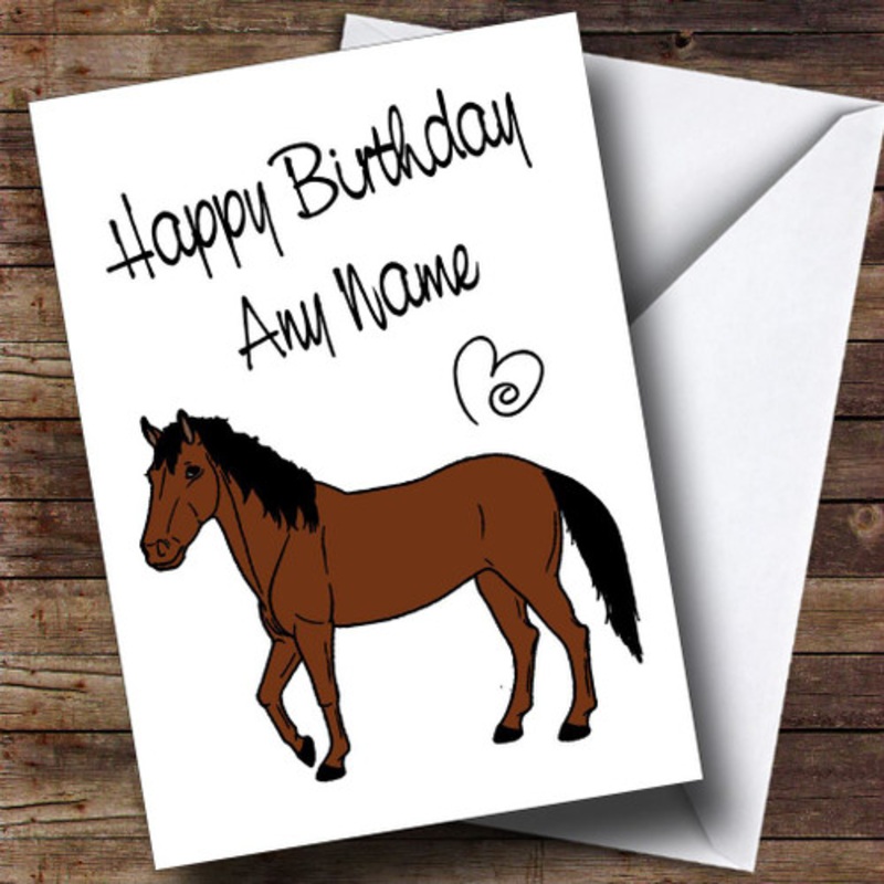 Bay Horse Personalised Birthday Card – The Card Zoo